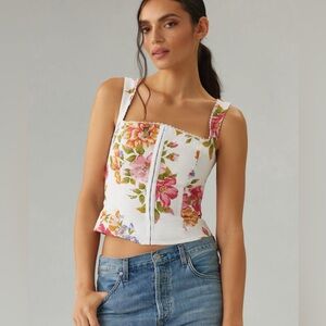 Reformation Tagliatelle Linen Top in Giverny